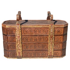 Monumental Chinese Antique Ceremonial Basket