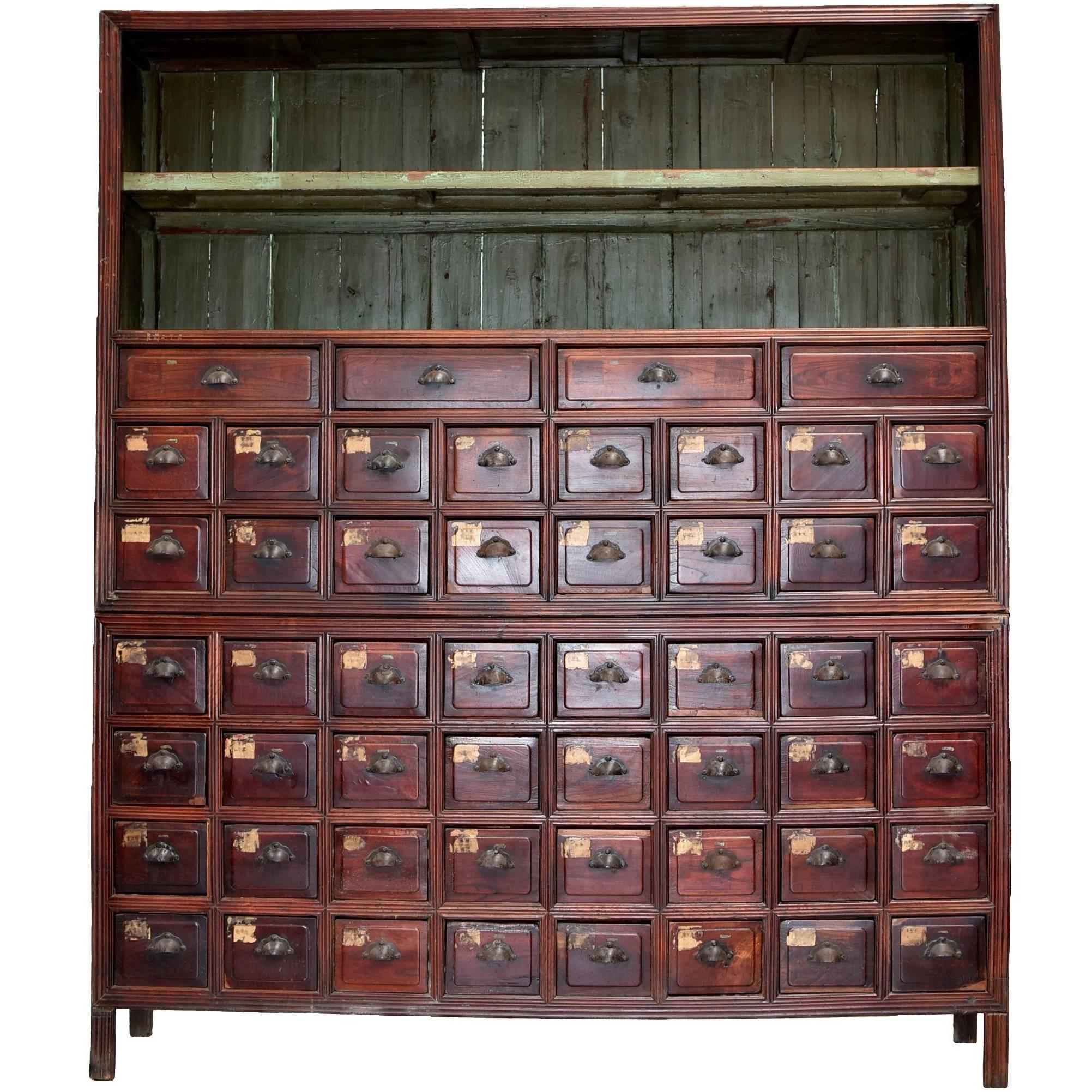 Monumental Chinese Apothecary Chest, 87" Tall with 52 Drawers