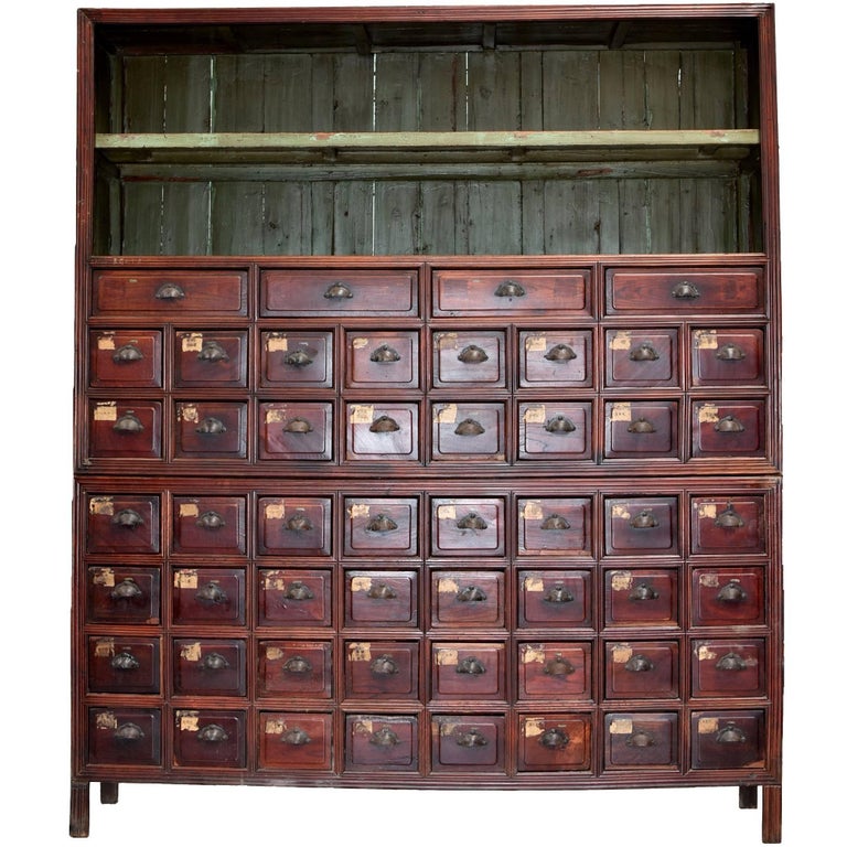 Monumental Chinese Apothecary Chest 87 Tall With 52 Drawers At