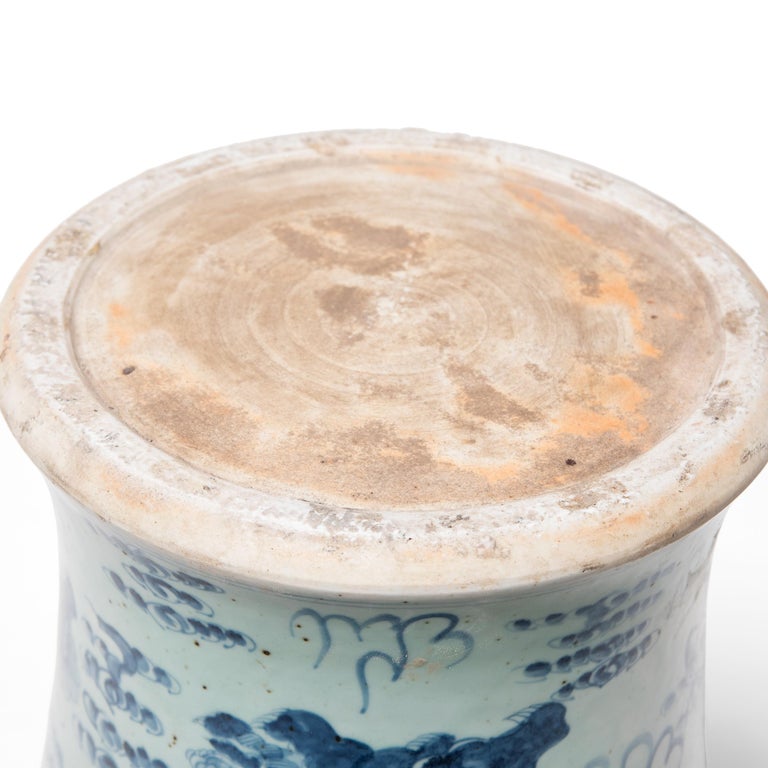 Porcelain Monumental Chinese Blue and White Baluster Jar For Sale