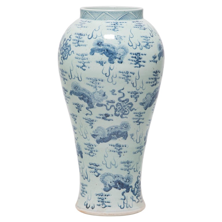 Monumental Chinese Blue and White Baluster Jar For Sale