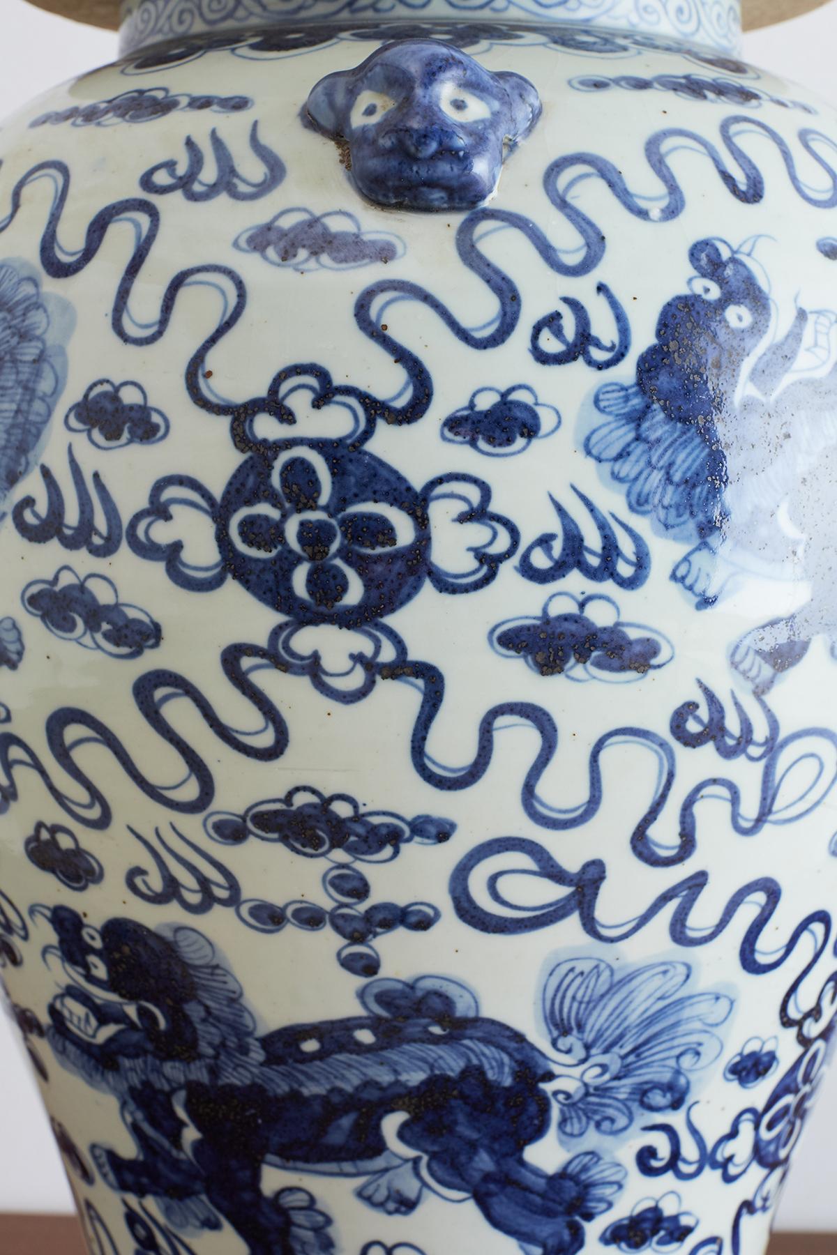 Monumental Chinese Blue and White Porcelain Ginger Jar 4