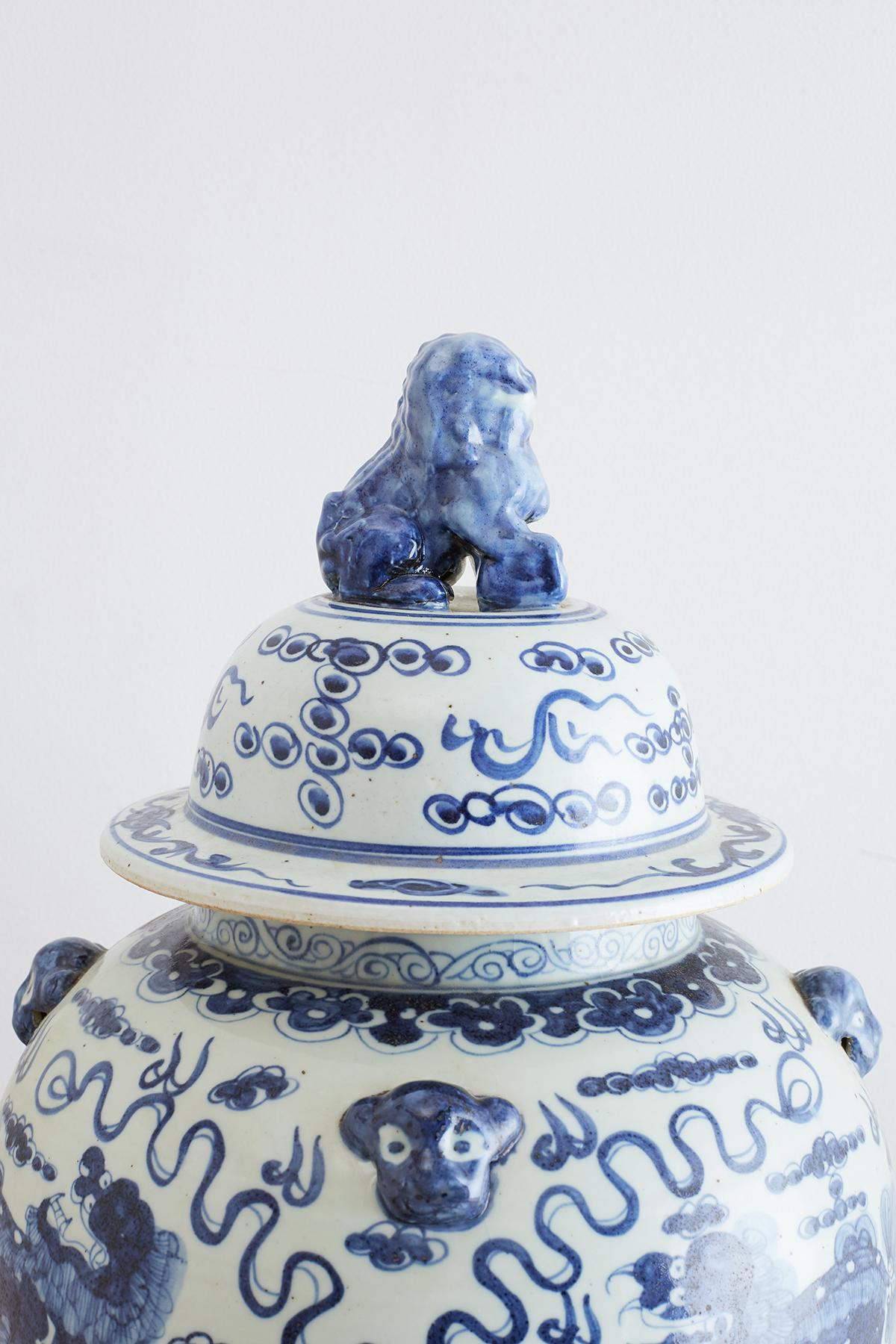 Monumental Chinese Blue and White Porcelain Ginger Jar 8