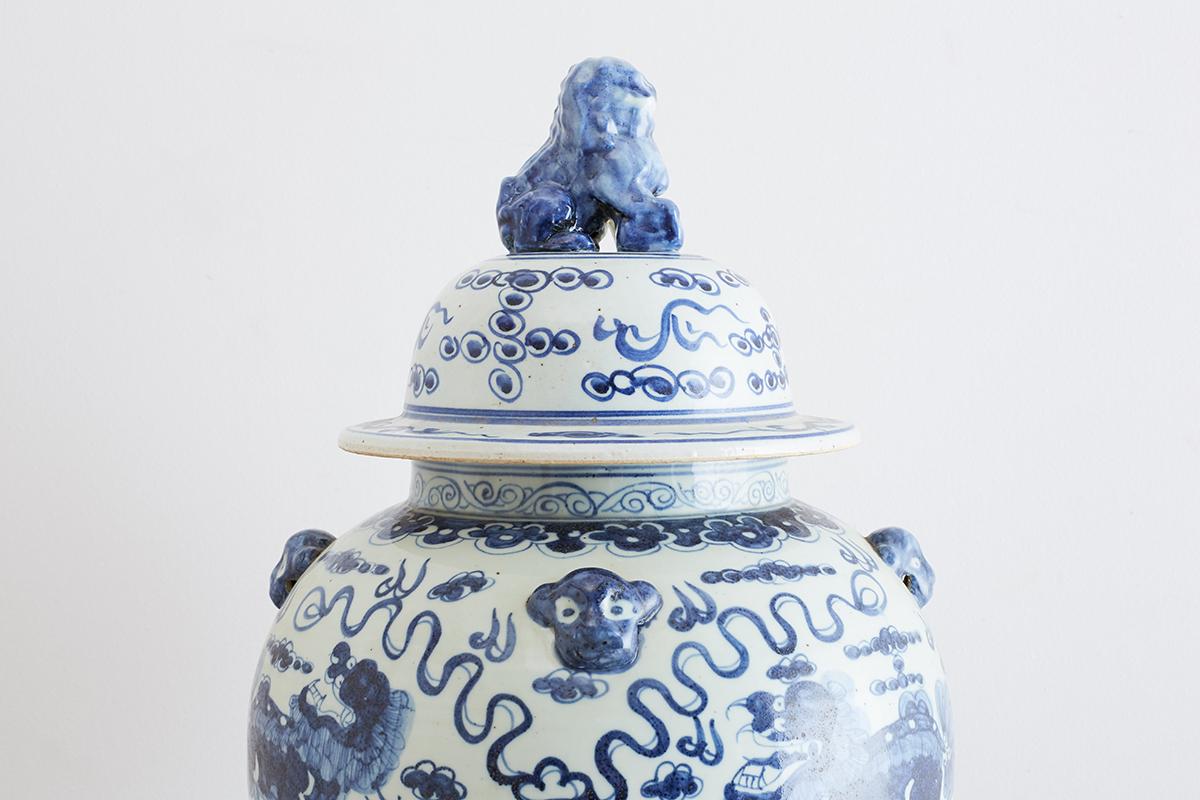 Monumental Chinese Blue and White Porcelain Ginger Jar 9