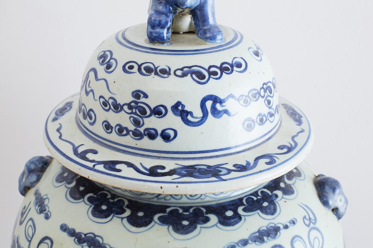 Monumental Chinese Blue and White Porcelain Ginger Jar 2