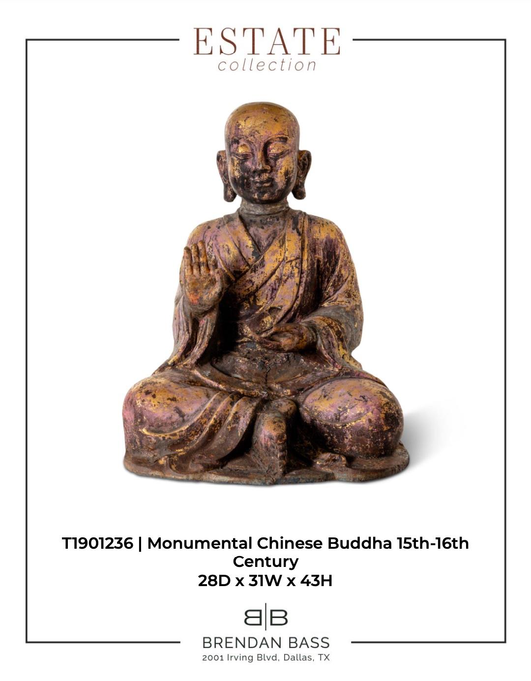 Monumentaler chinesischer Buddha aus dem 15. bis 16. Jahrhundert im Angebot 6