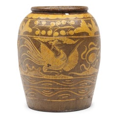 Monumental Chinese Dragon & Phoenix Egg Jar, c. 1850