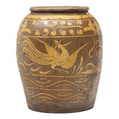 Monumental Chinese Dragon & Phoenix Egg Jar, c. 1850