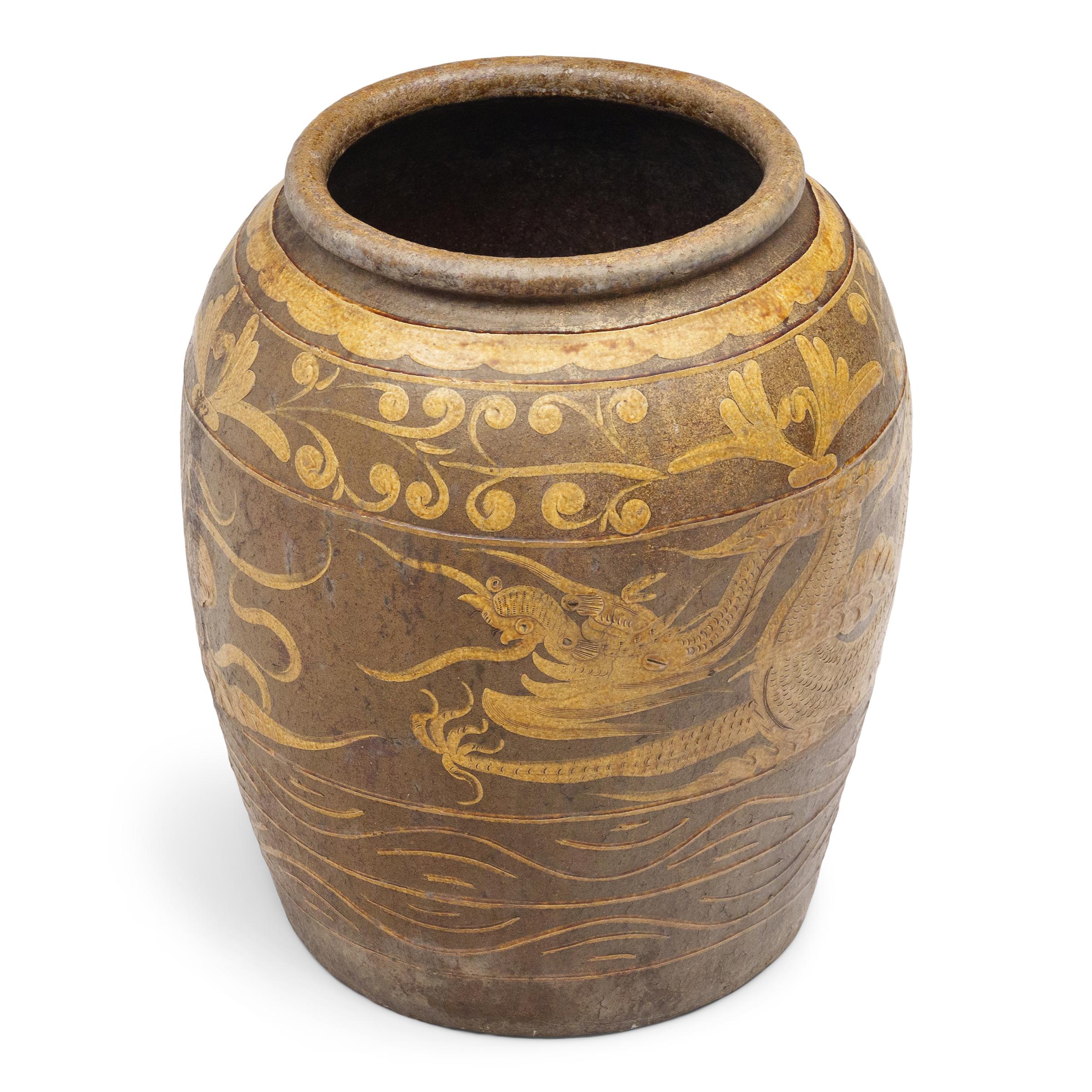 Qing Monumental Chinese Dragon & Phoenix Egg Jar, c. 1850