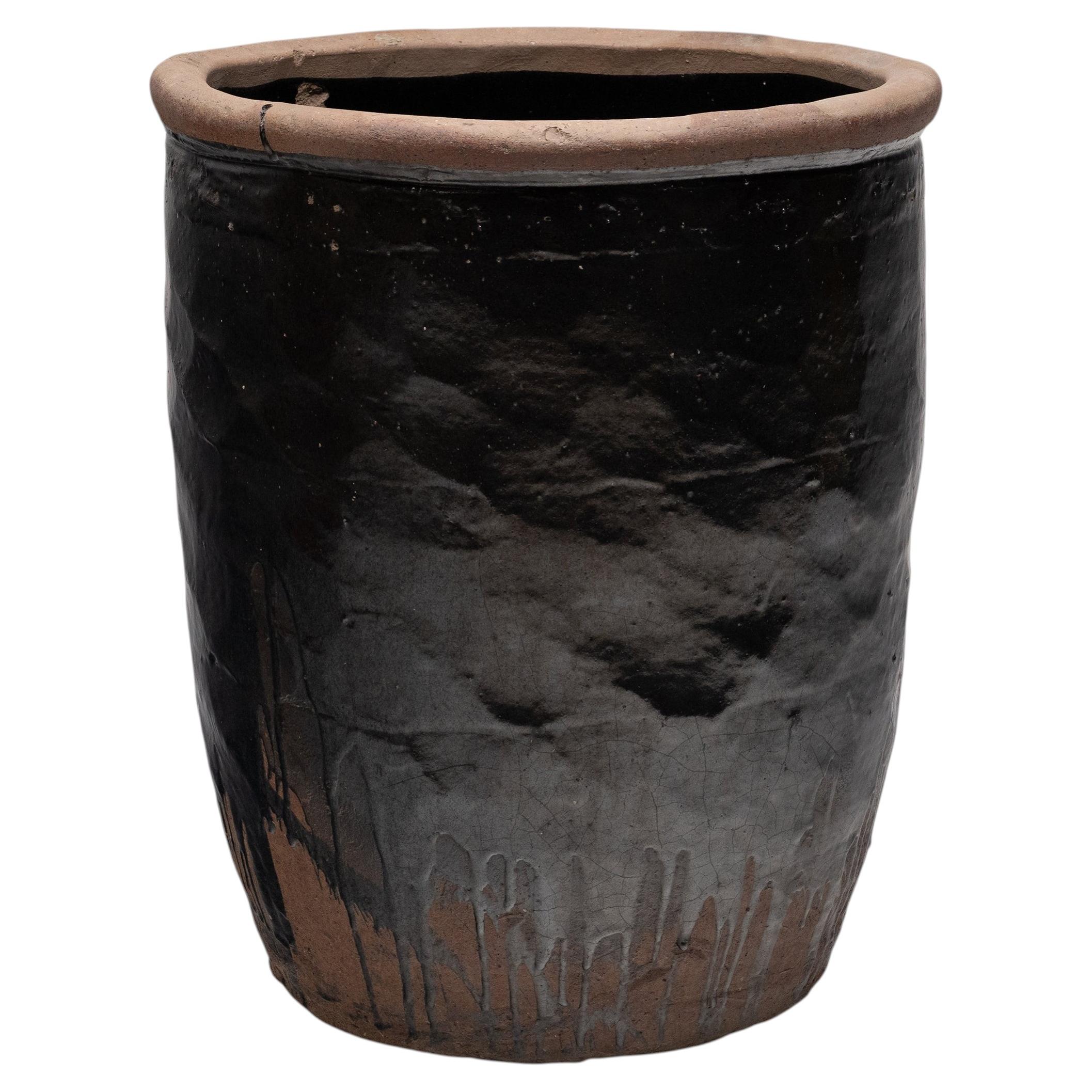 Monumental Chinese Drip Glaze Pickling Jar, 19th Century