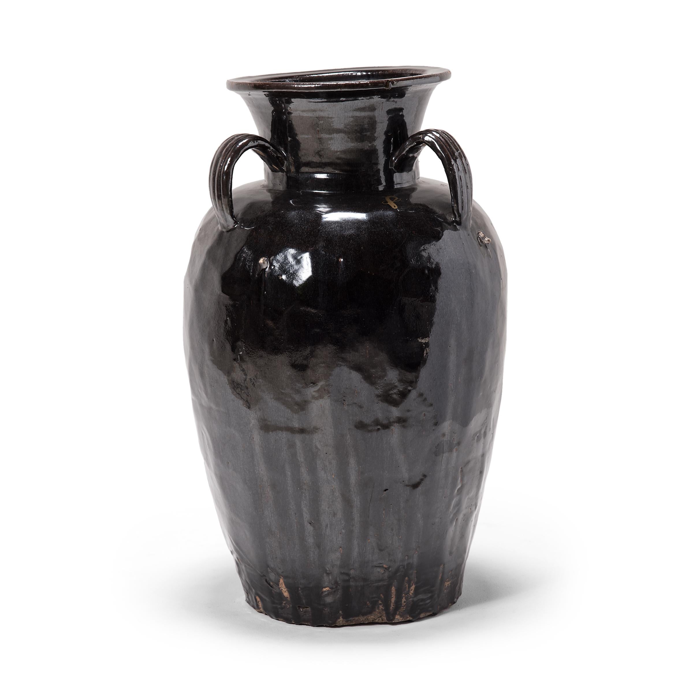 Qing Monumental Chinese Drip Glaze Wine Vessel