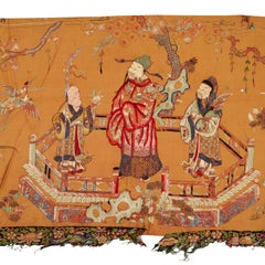 Monumental Chinese Embroidered Silk Mural, Qing Dynasty, Iris Apfel Collection