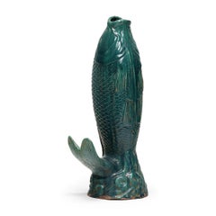 Monumental Chinese Green Glazed Koi