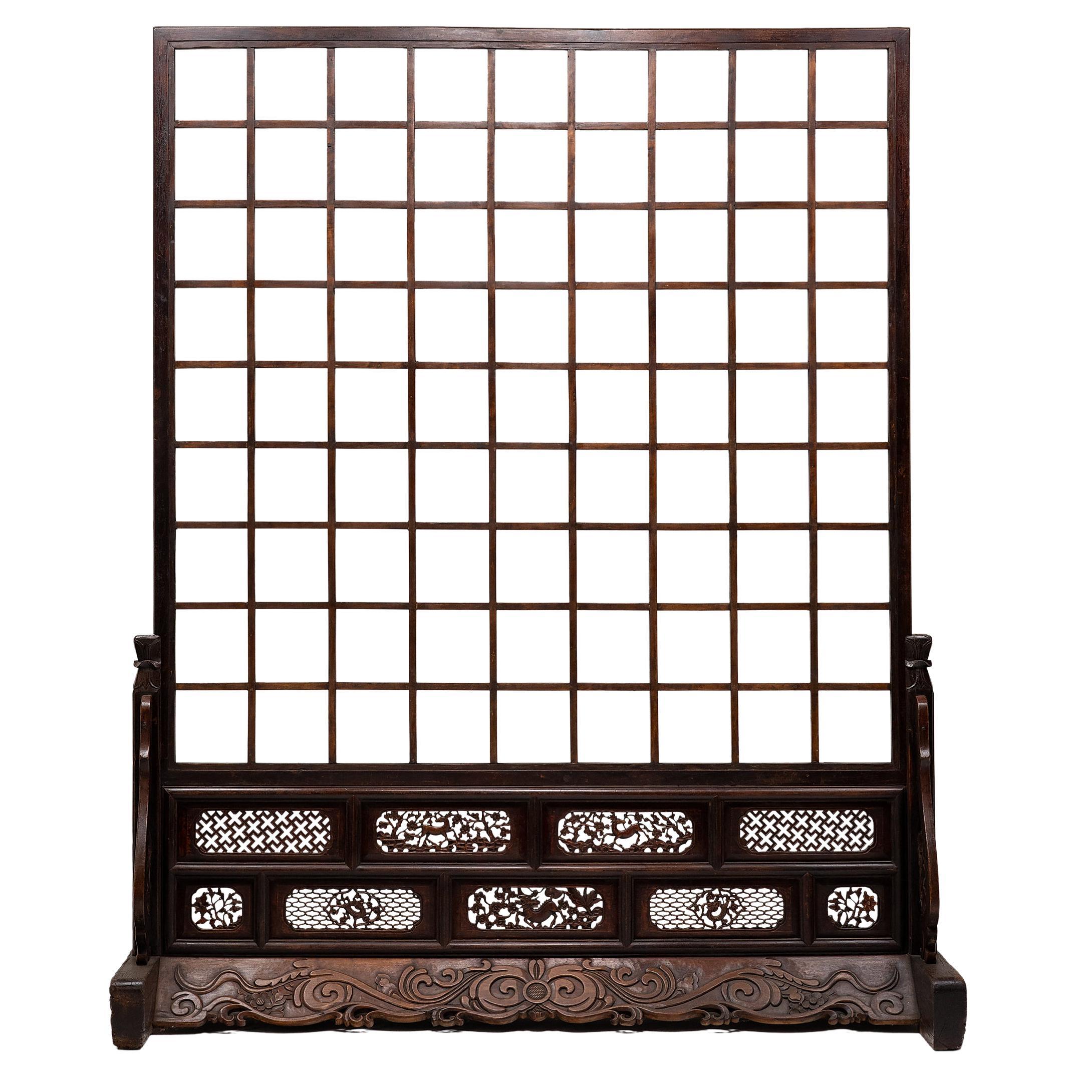 Biombo monumental chino de celosía Spirit, c. 1850 en venta