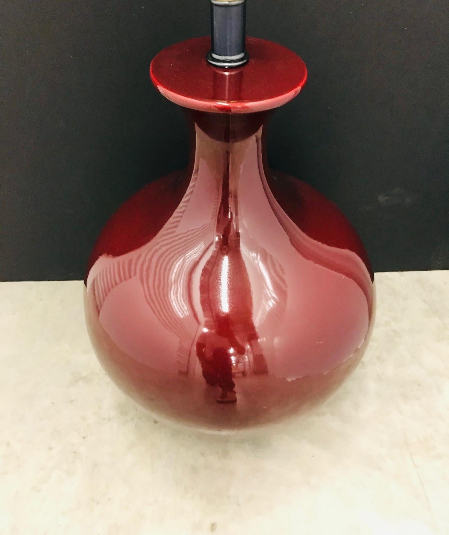 Monumental Chinese Oxblood Porcelain Lamp by Marbro, 1970s 2