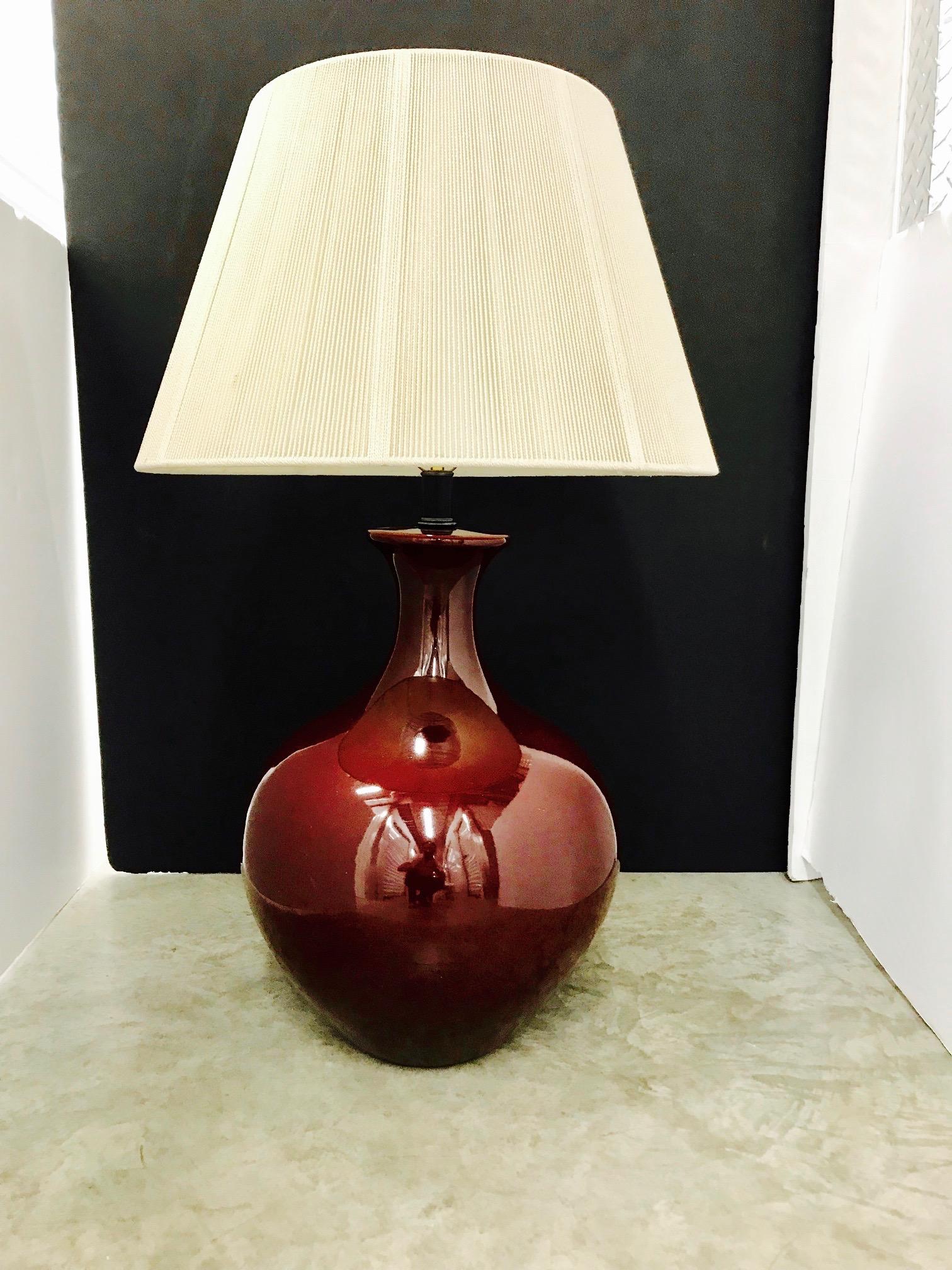 Monumental Chinese Oxblood Porcelain Lamp by Marbro, 1970s 3