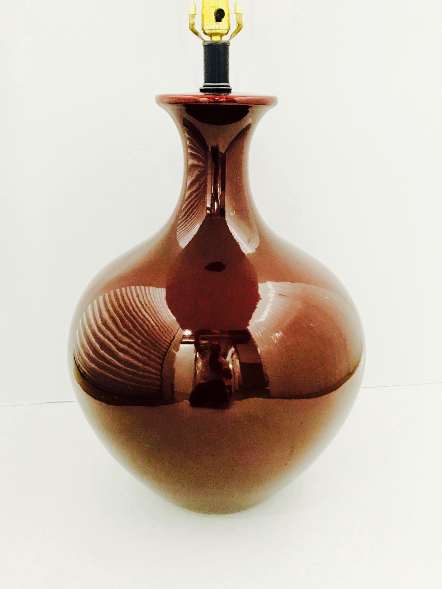 Monumental Chinese Oxblood Porcelain Lamp by Marbro, 1970s 5