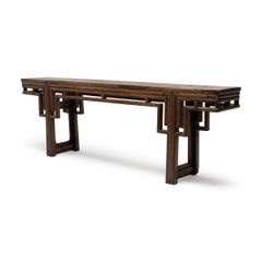 Monumental Chinese Peach Patch Console Table, 18th Century