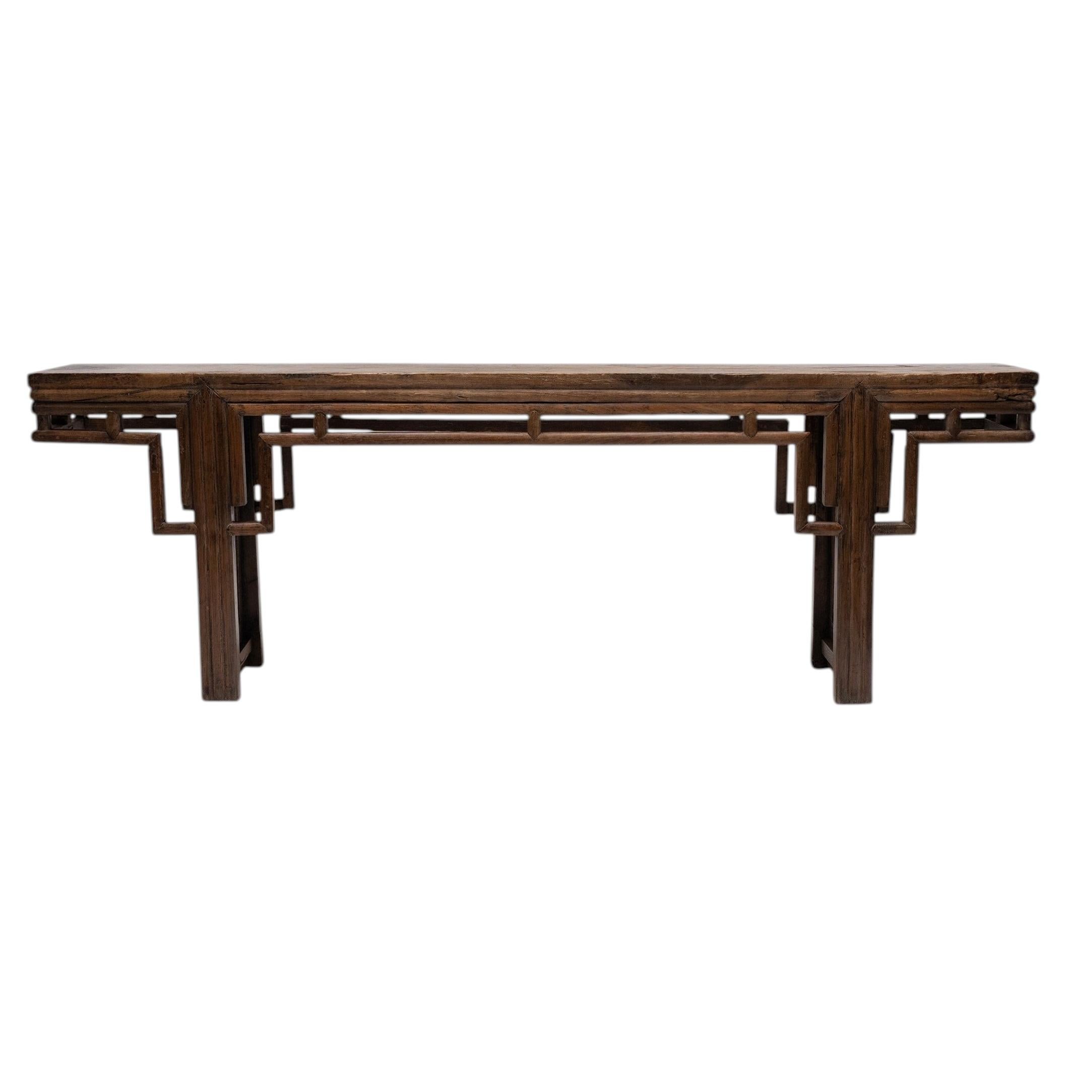Monumental Mesa Consola China de Parche de Melocotón, Siglo XVIII