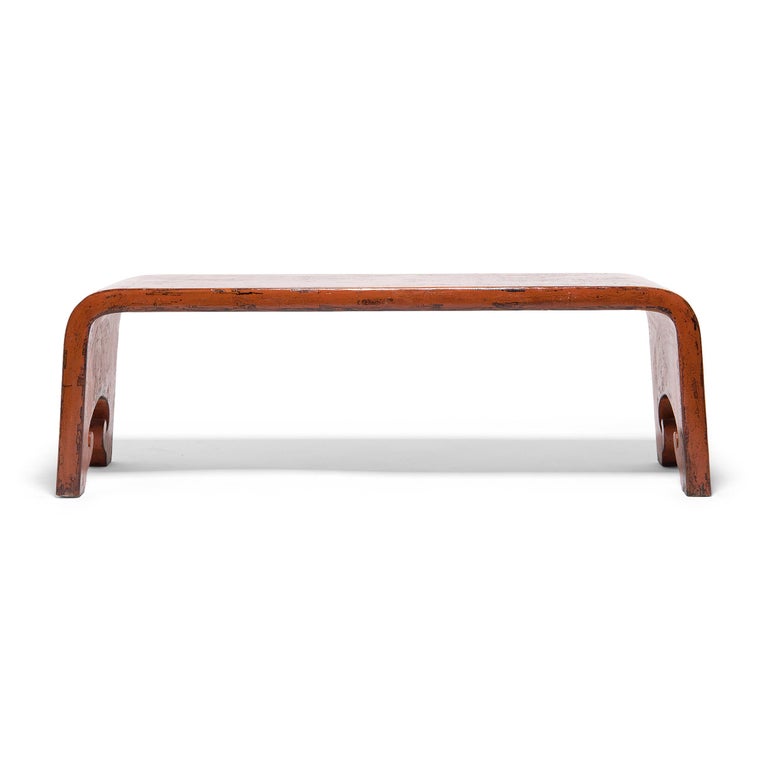 Fixed Ribbon Table Monumental Chinese Persimmon Ribbon Table, c. 1900 at 1stDibs