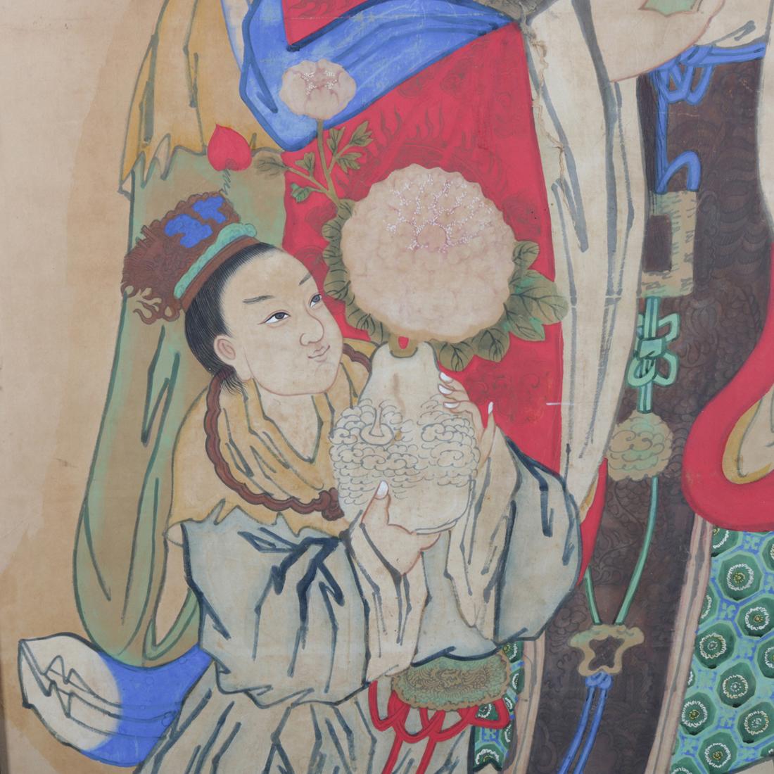 Monumental Chinese Portrait Painting of Tin-Kuan, Signed 10
