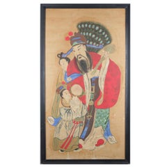 Monumental Chinese Portrait Painting of Tin-Kuan, Signed