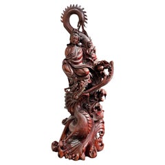 Escultura china monumental Guanyin de palisandro