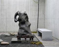 Monumental Chinese Scholar's Water Stone on Carved Base 5 Ft