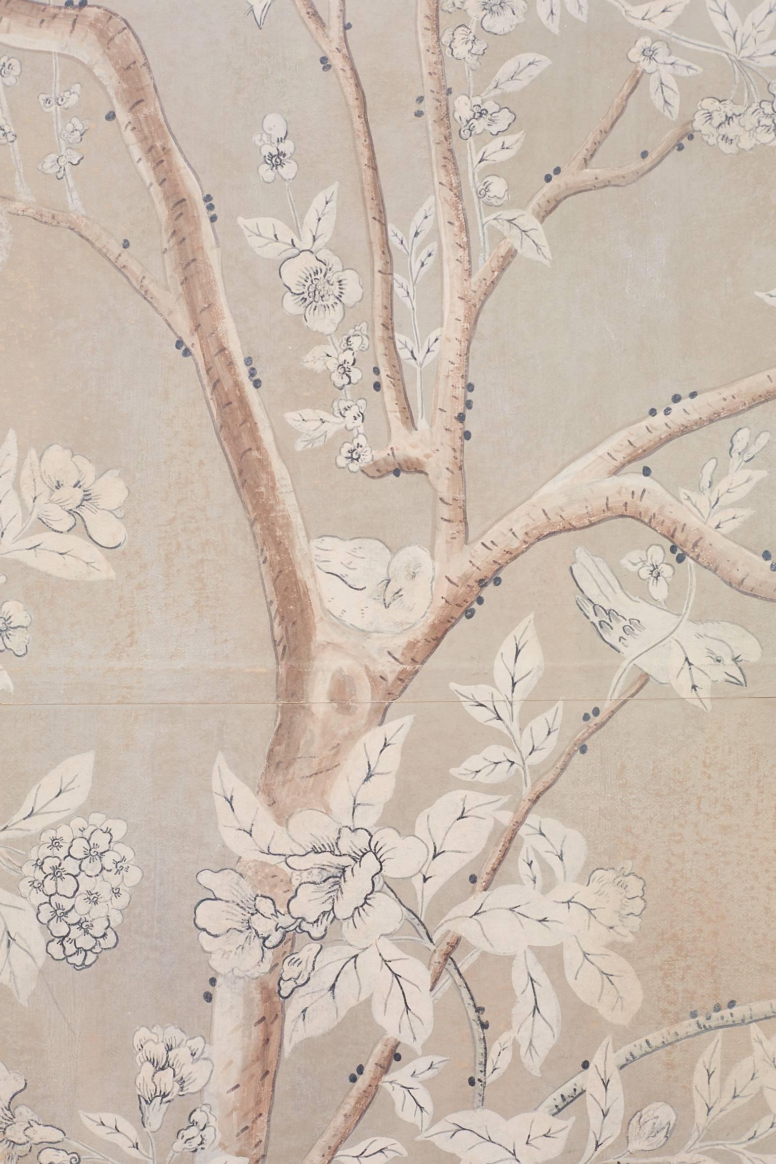 Faux Bamboo Monumental Chinoiserie Wallpaper Panels by Dennis and Leen