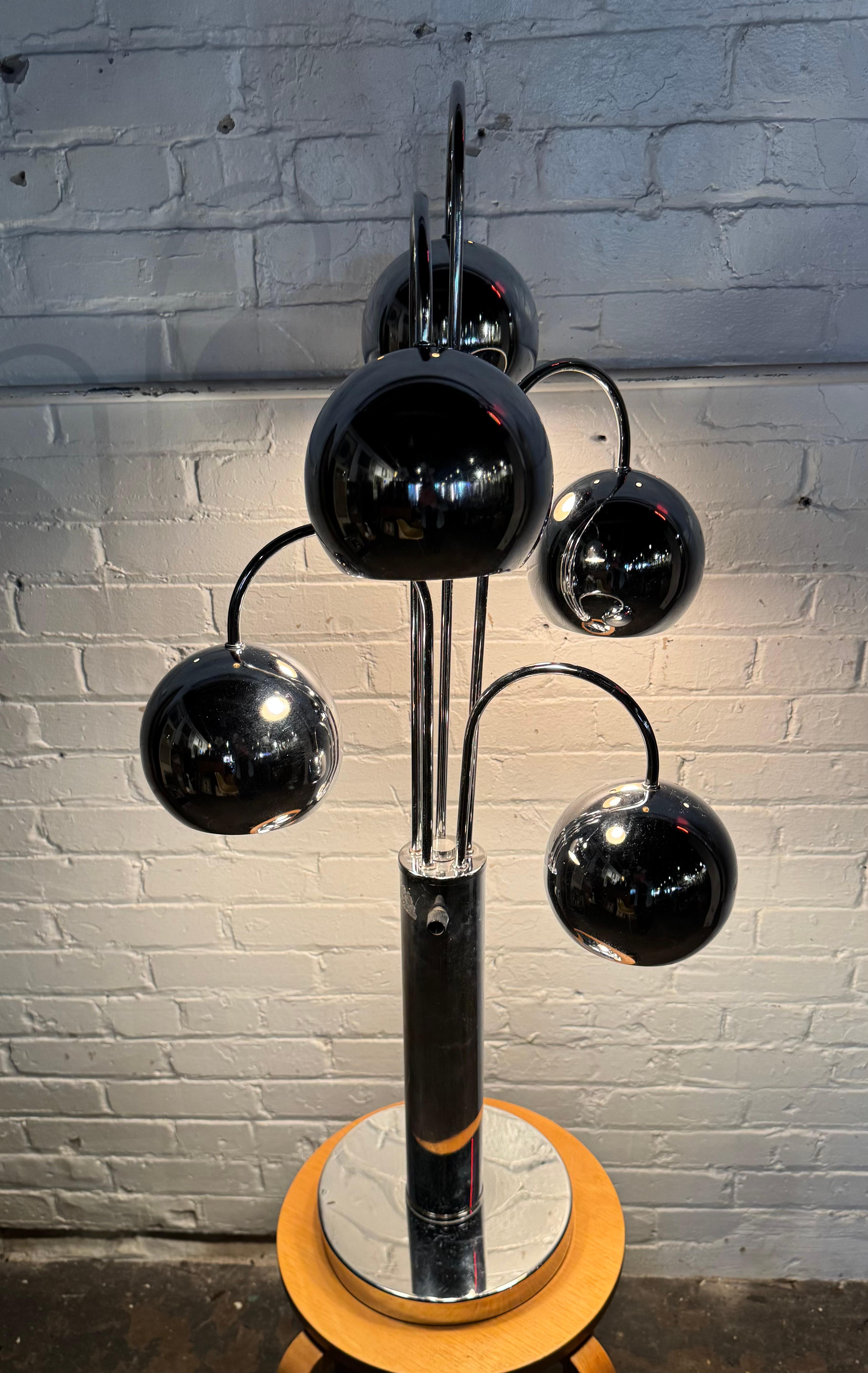 Monumental Chrome Waterfall Eyeball (ORB) Table Lamp by Sonneman SPACE-AGE For Sale 4