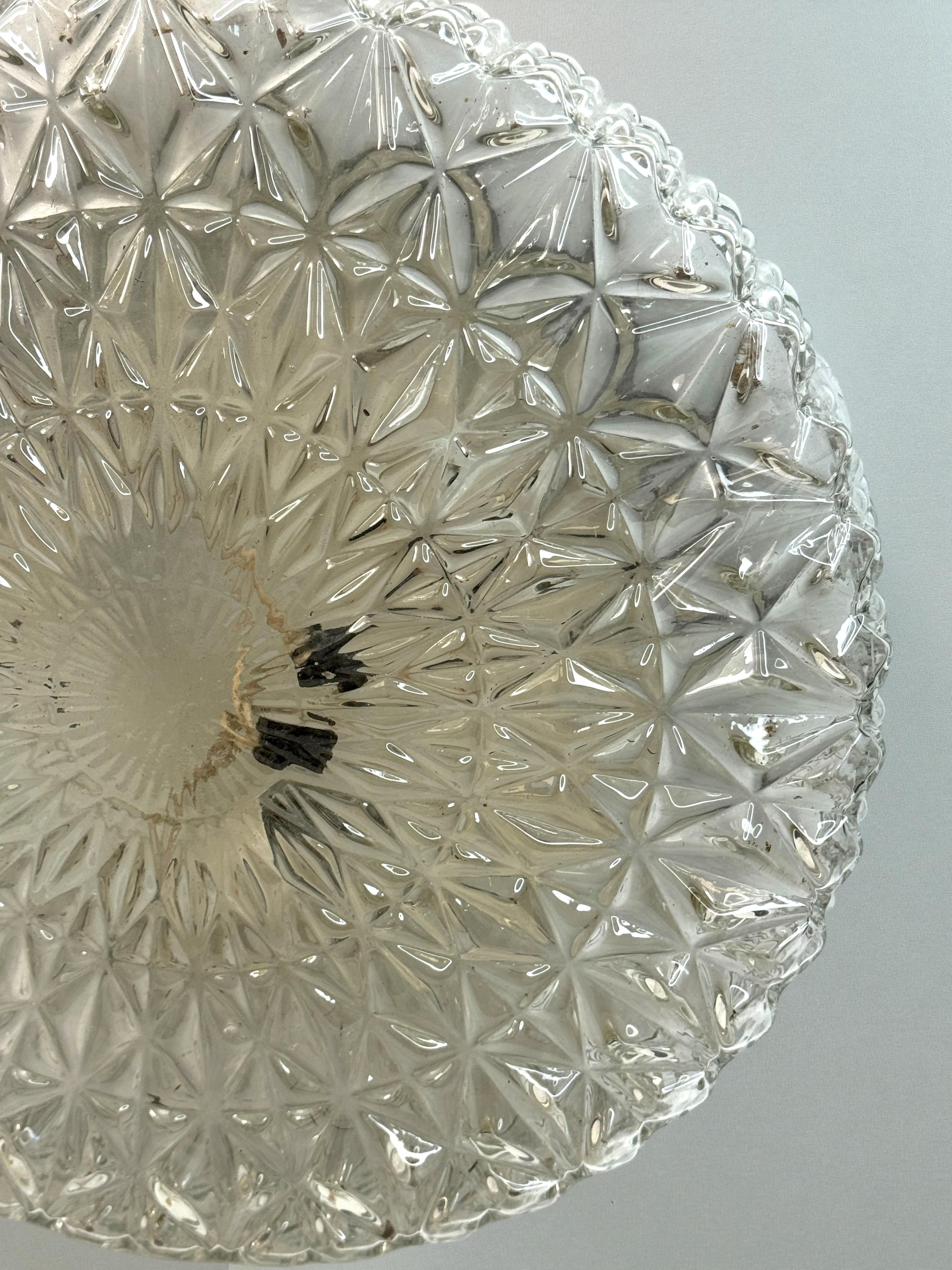 Monumentaler kreisförmiger gläserner Flush Mount von Kaiser Leuchten, Vintage German 1960s im Angebot 3