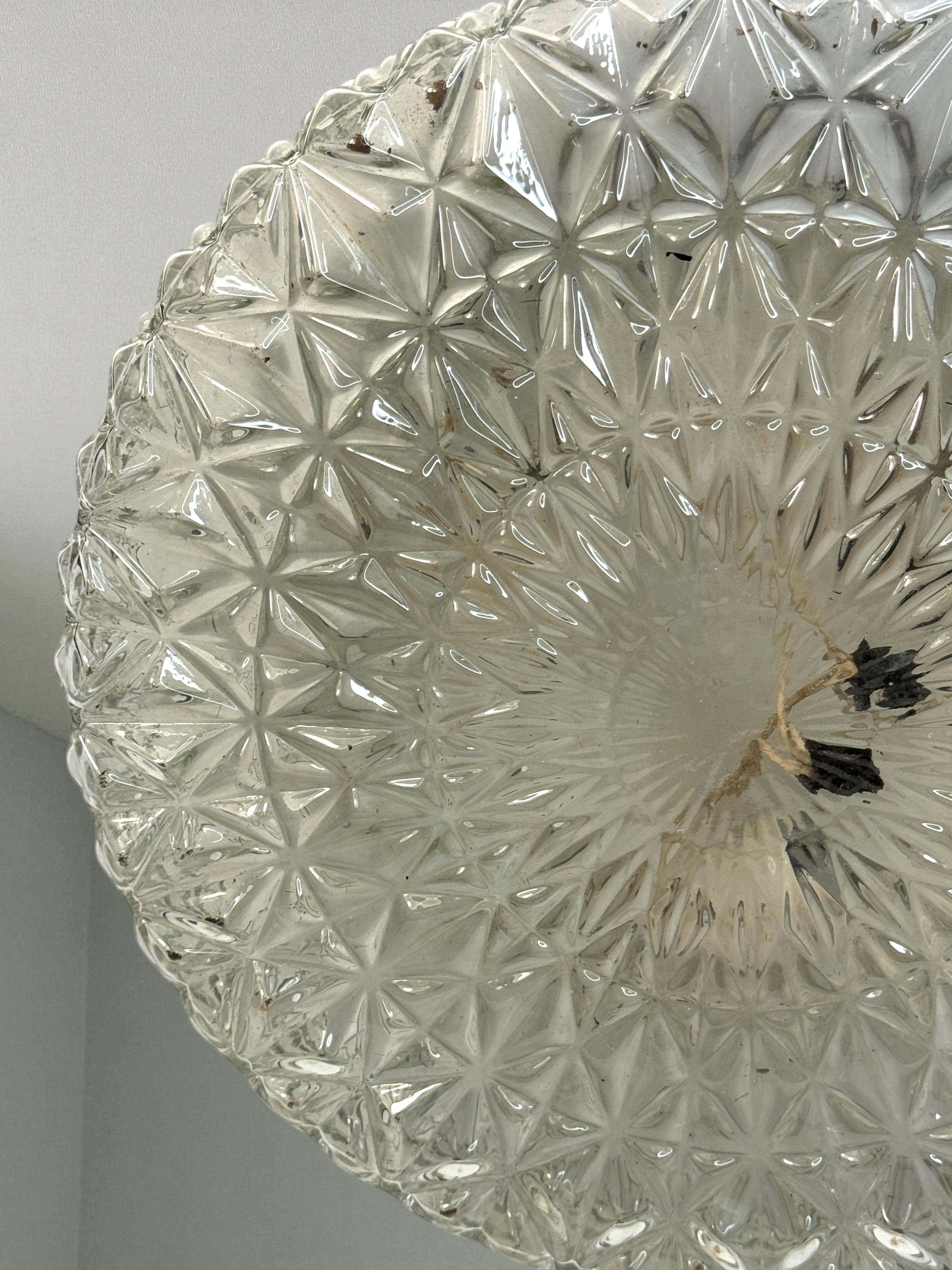Monumentaler kreisförmiger gläserner Flush Mount von Kaiser Leuchten, Vintage German 1960s im Angebot 4