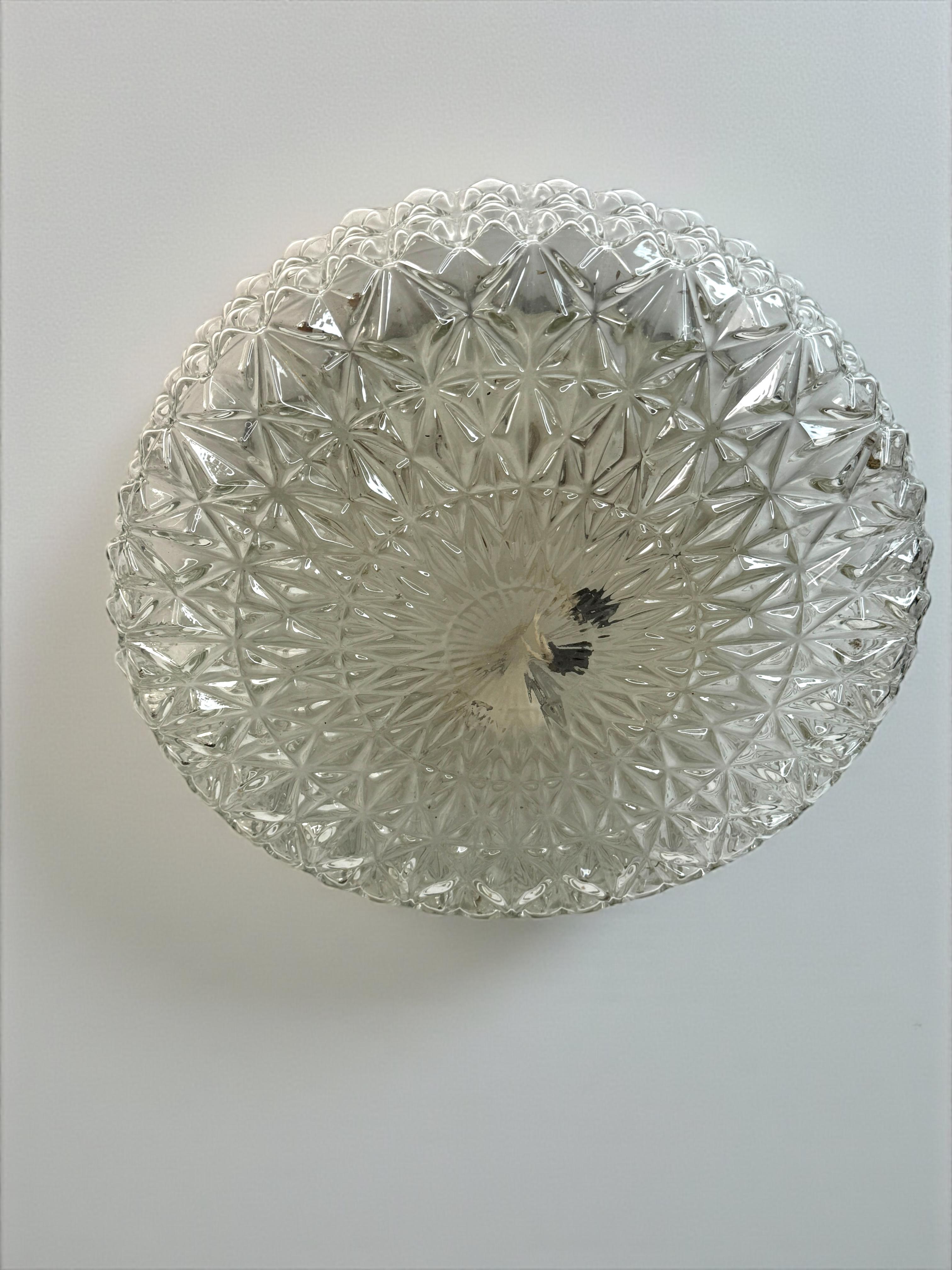 Monumentaler kreisförmiger gläserner Flush Mount von Kaiser Leuchten, Vintage German 1960s im Angebot 2