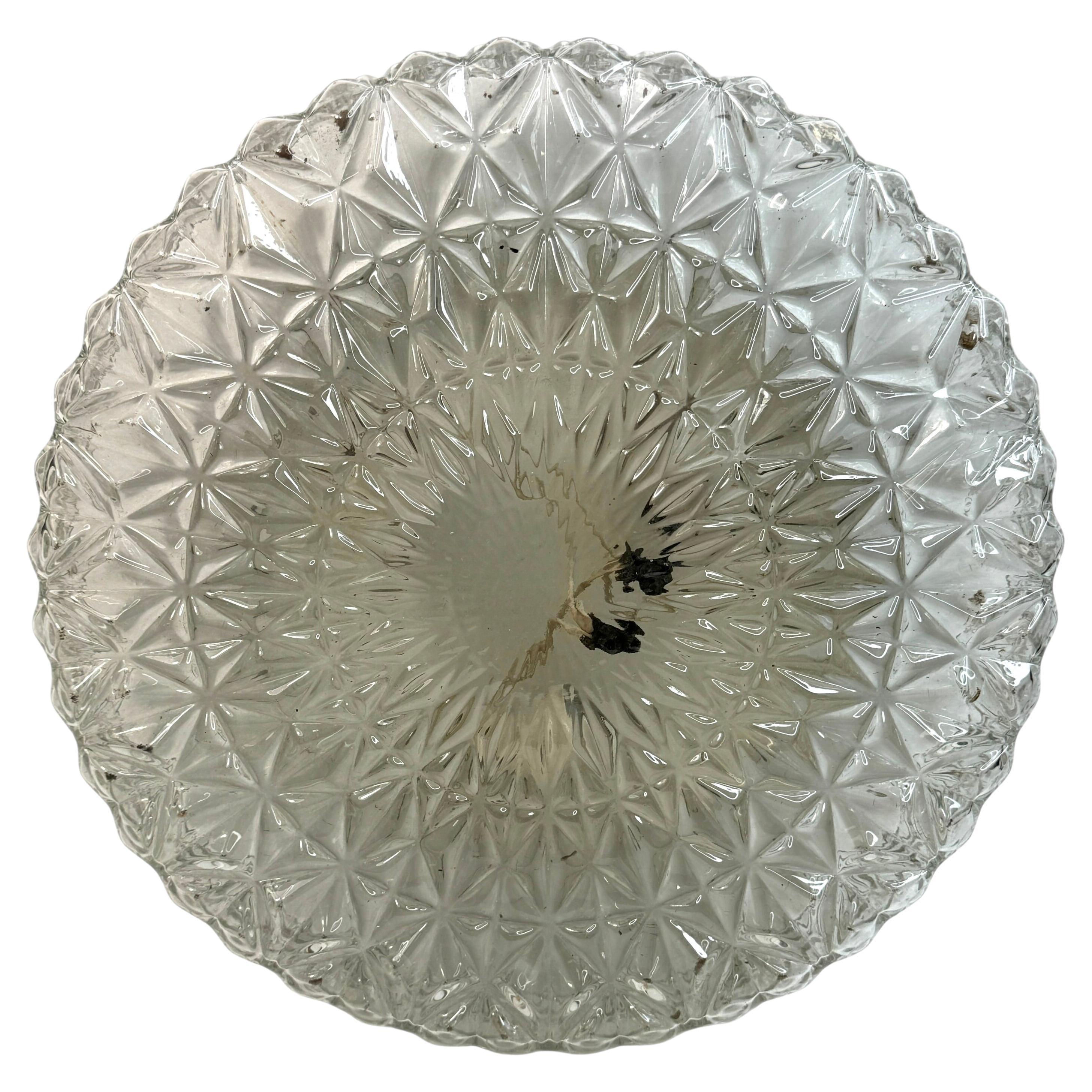 Monumentaler kreisförmiger gläserner Flush Mount von Kaiser Leuchten, Vintage German 1960s im Angebot