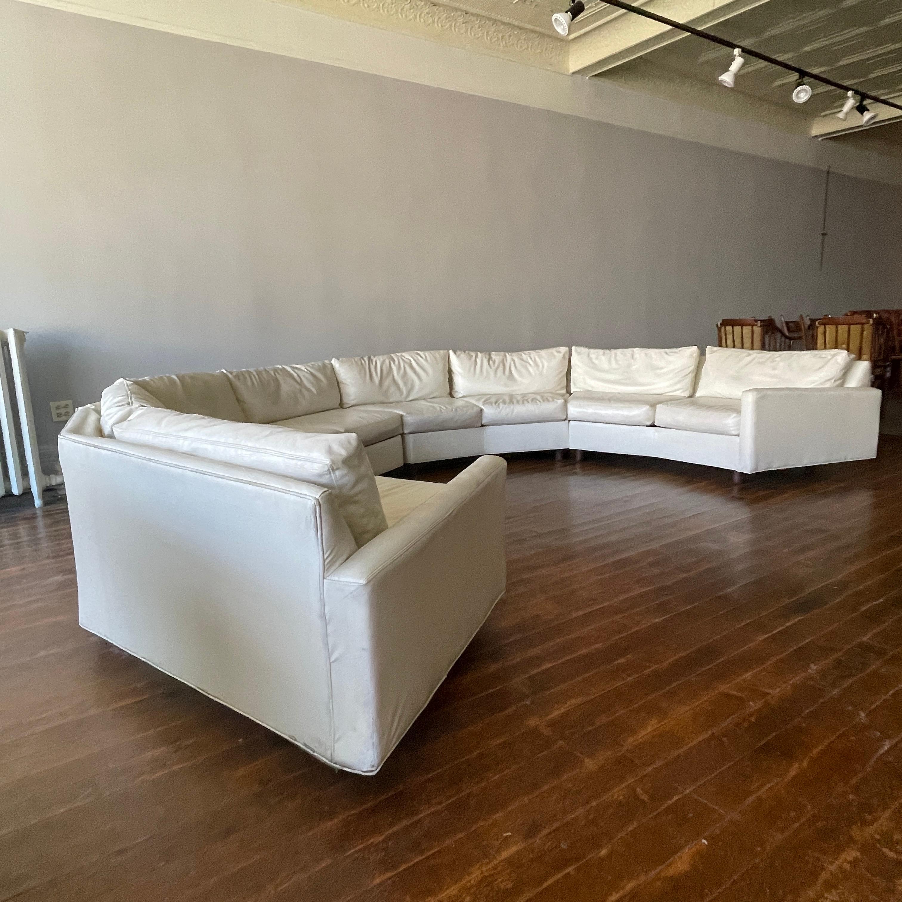 Monumental Circular Curved Midcentury Sofa Sectional by Selig Monroe White 6