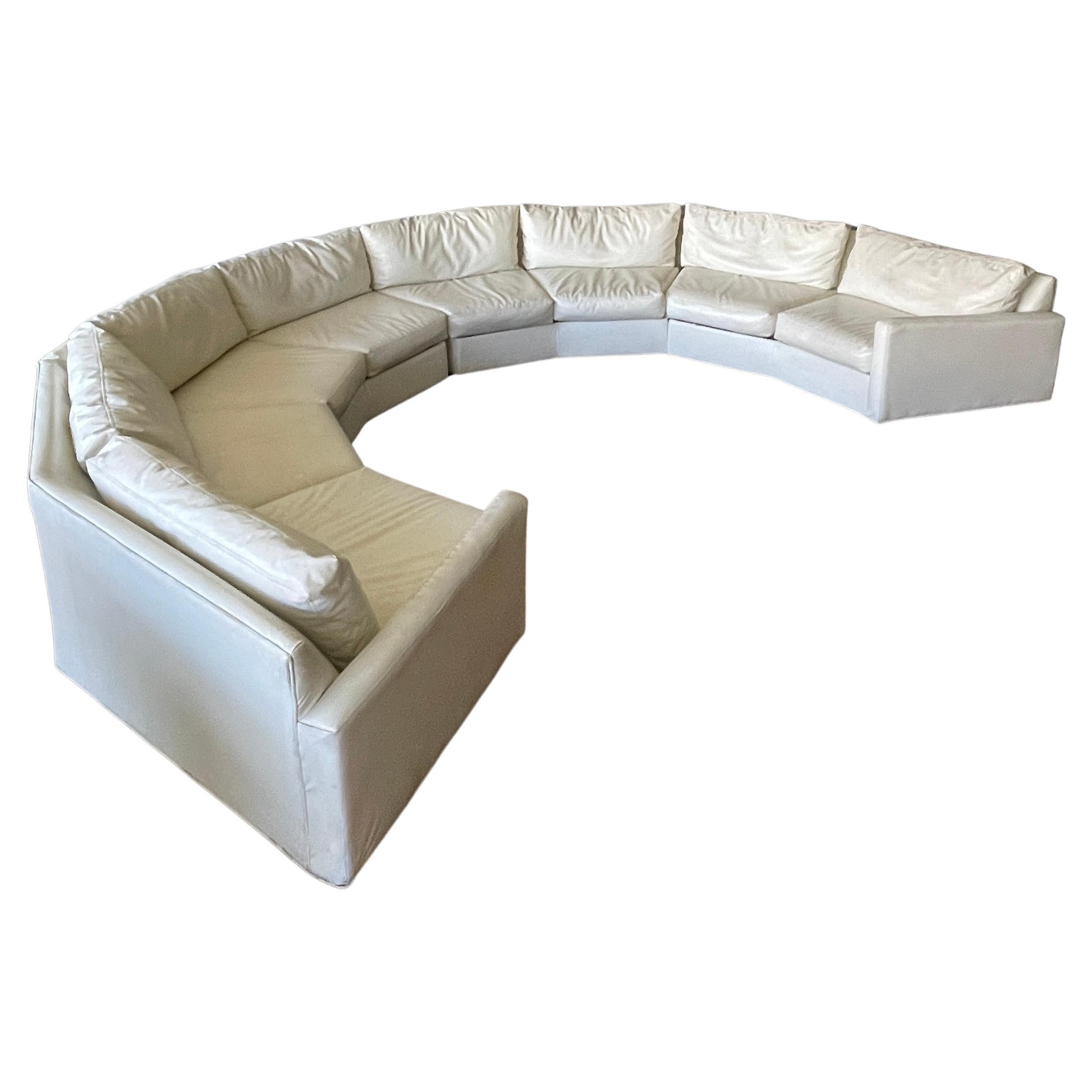 Monumental Circular Curved Midcentury Sofa Sectional by Selig Monroe White