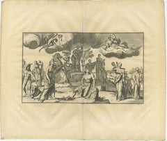 Monumental Classical Allegory, Large Horizontal Engraving from Montfaucon, 1721