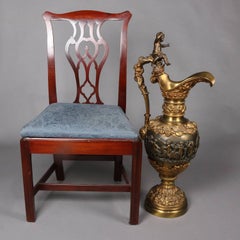 Monumental Classical Greek Figural High Relief Bronze Floor Ewer with Cherubs