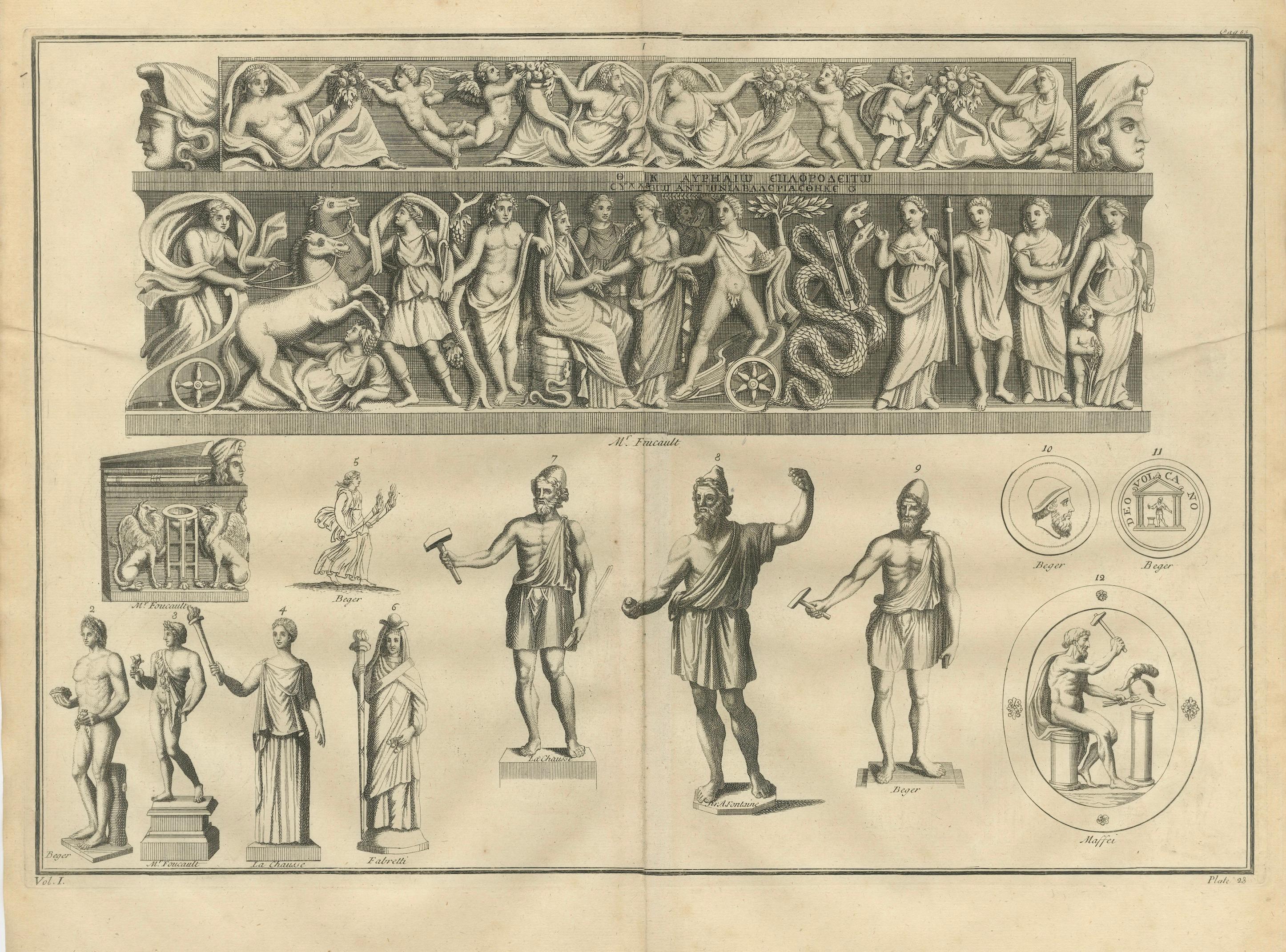 Monumental Classical Relief Frieze – Bacchic Procession, Montfaucon, 1721