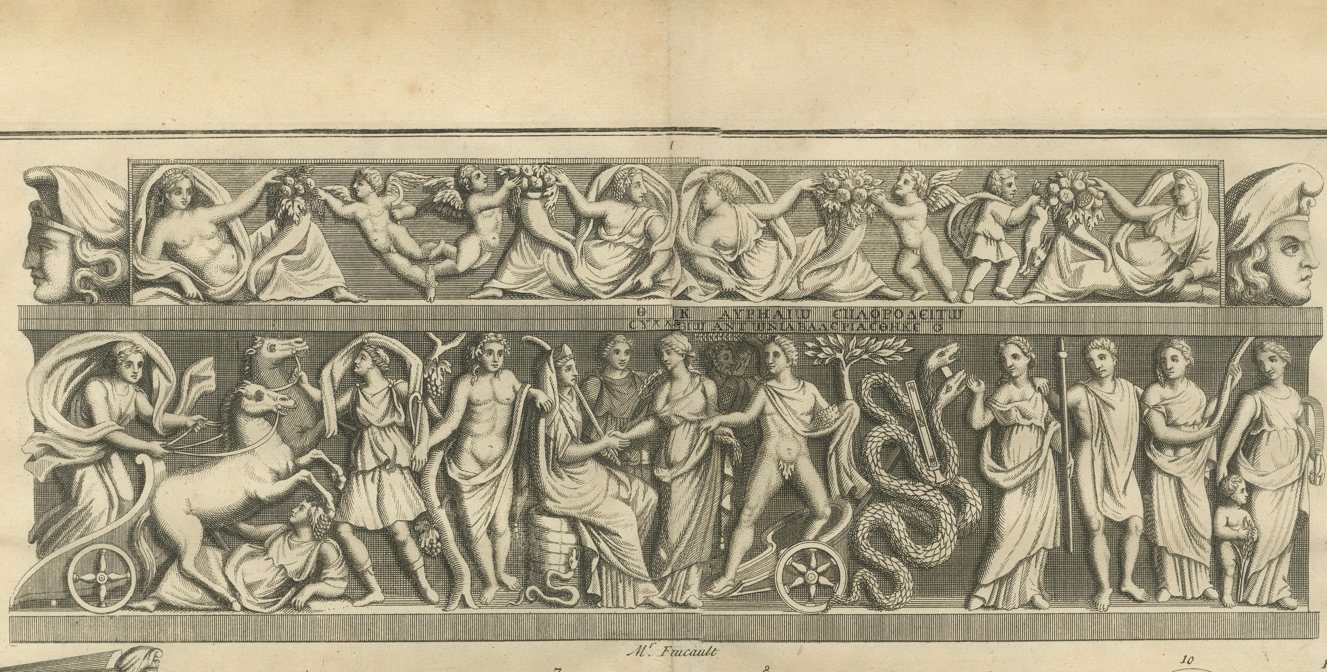 Monumental Classical Relief Frieze – Bacchic Procession, Montfaucon, 1721