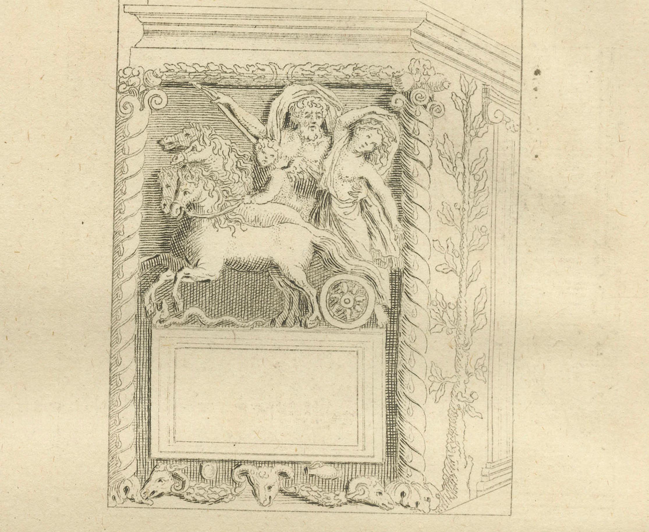 Monumental Classical Relief Scene, Montfaucon Antiquity Explained Engraving 1721