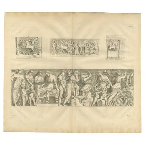 Monumental Classical Relief Scene, Montfaucon Antiquity Explained Engraving 1721