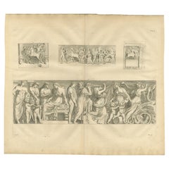 Monumental Classical Relief Scene, Montfaucon Antiquity Explained Engraving 1721
