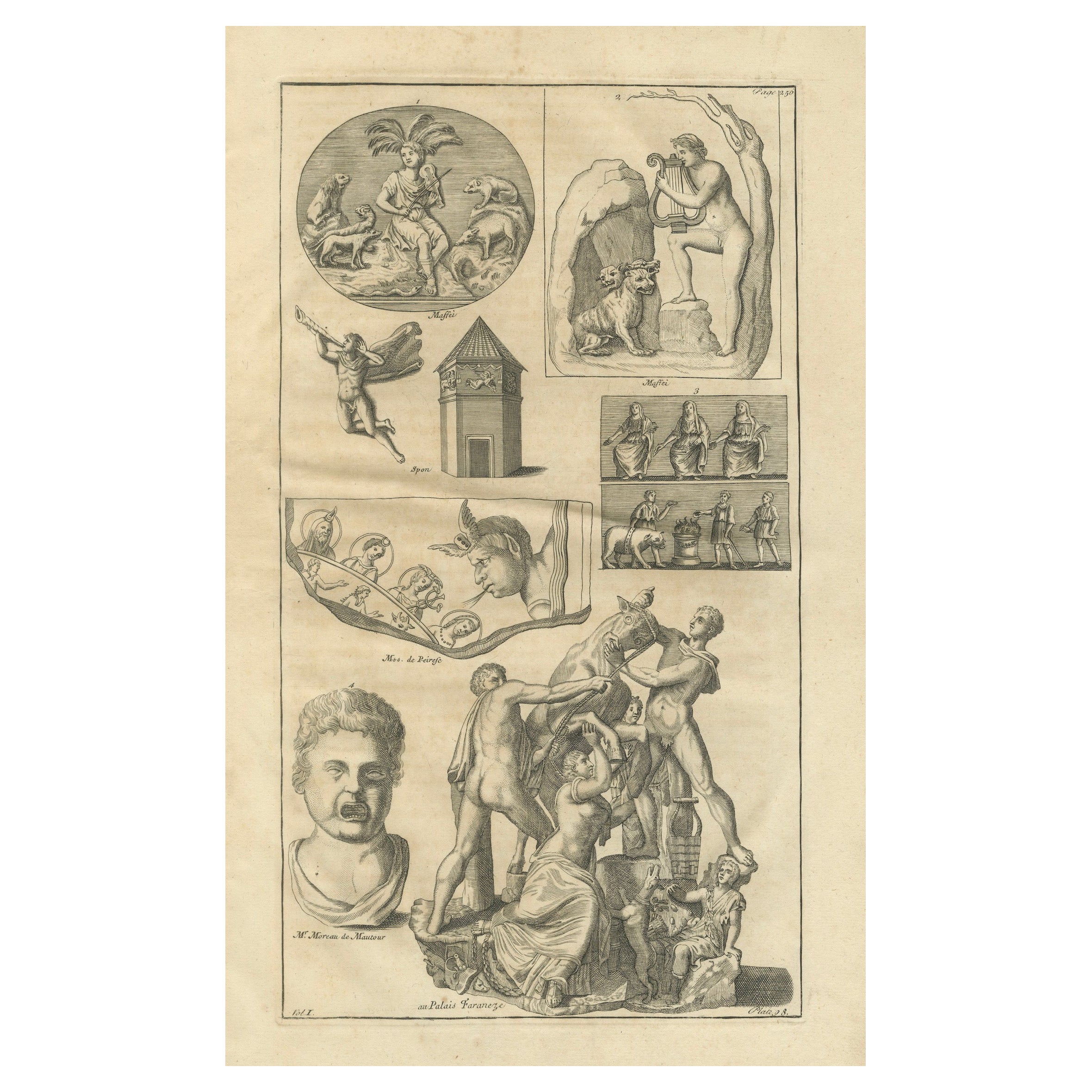 Monumental Classical Sculpture Studies – Montfaucon Antiquity Explained, 1721