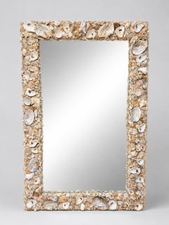 Monumental Coastal Boho Grotto Seashell Coral Oyster Shellwork Mirror 6' x 4'