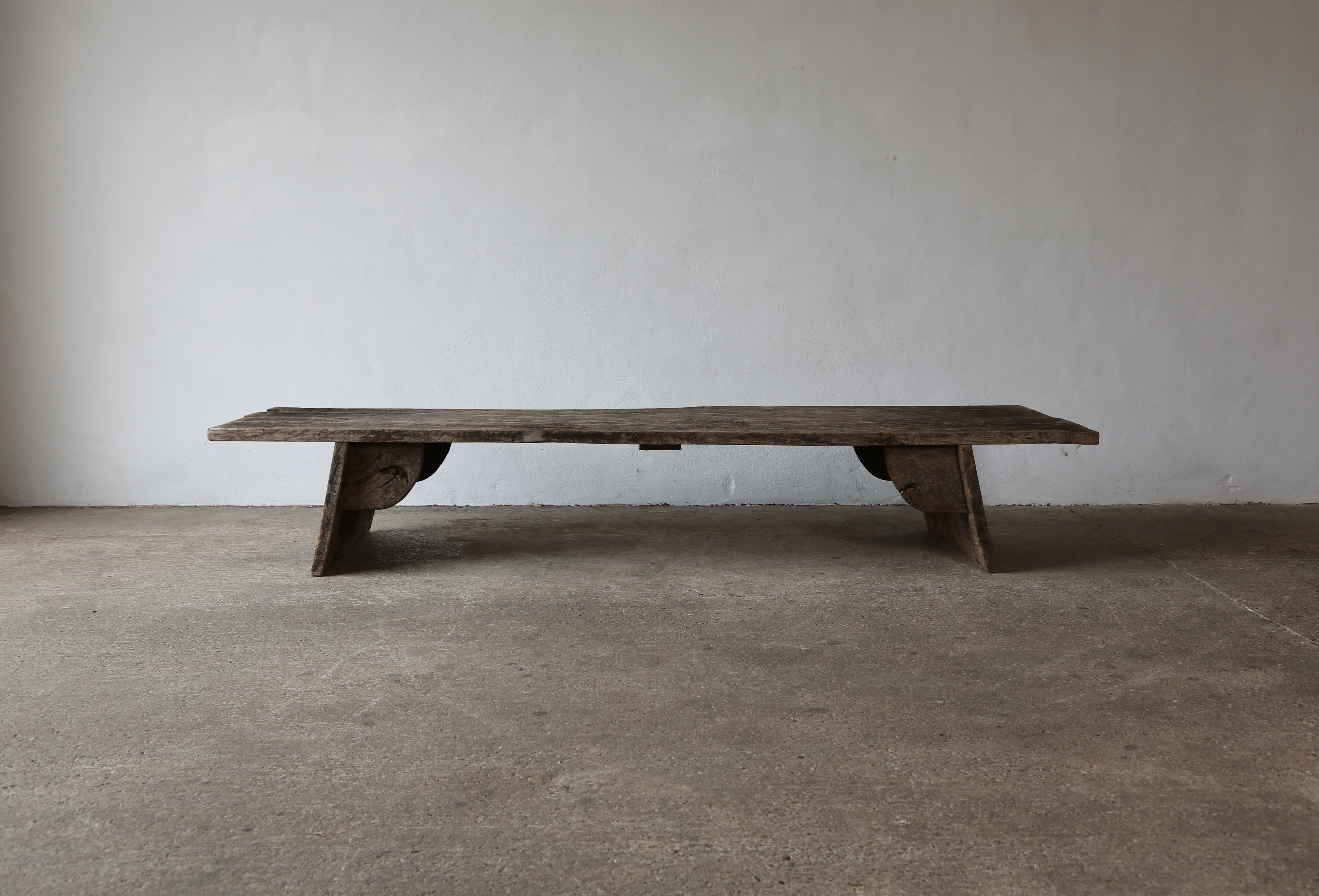 Primitive Monumental Coffee / Display Table of 18th Century Oak, France For Sale