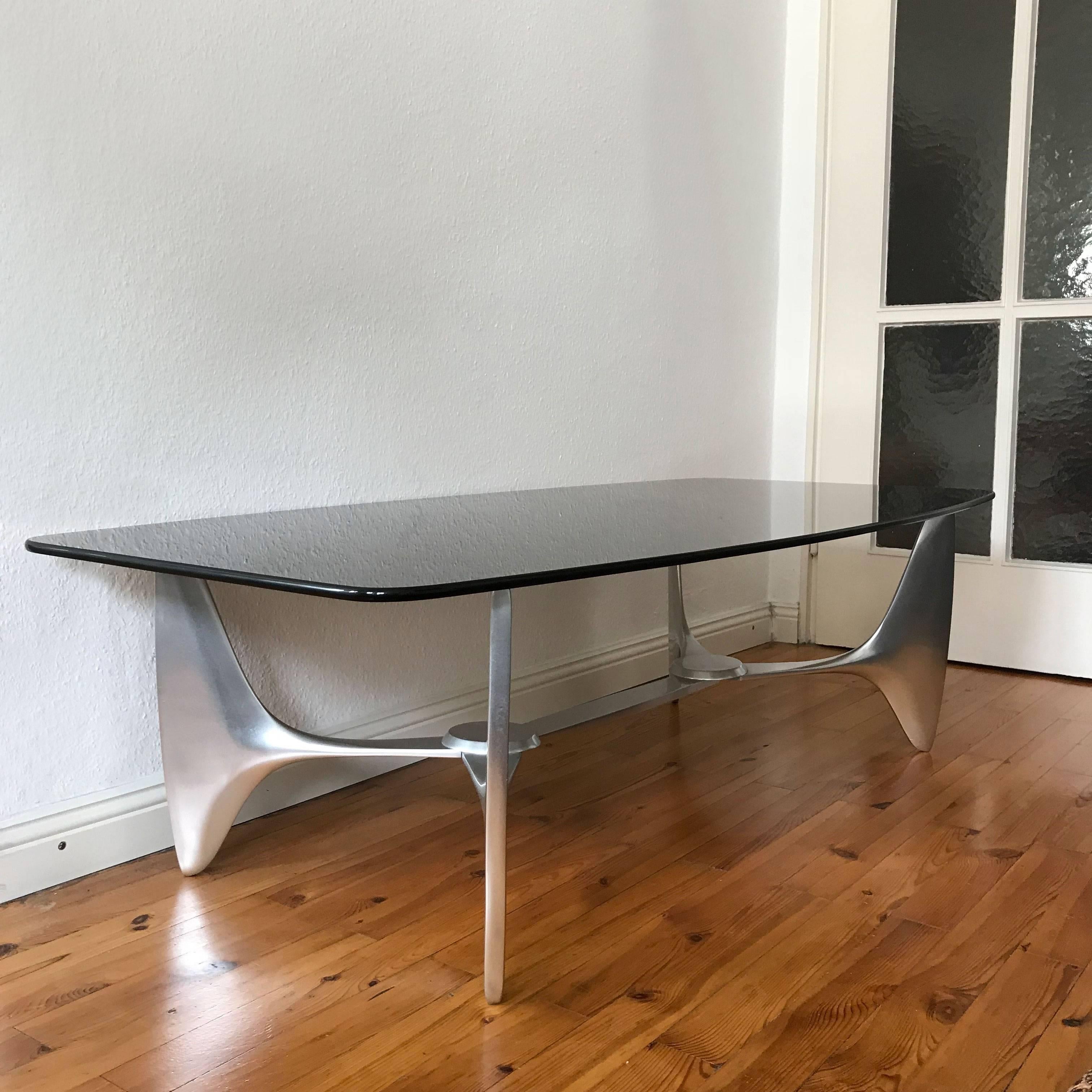 Aluminum Monumental Coffee Table by Knut Hesterberg for Ronald Schmitt Germany 1970s For Sale