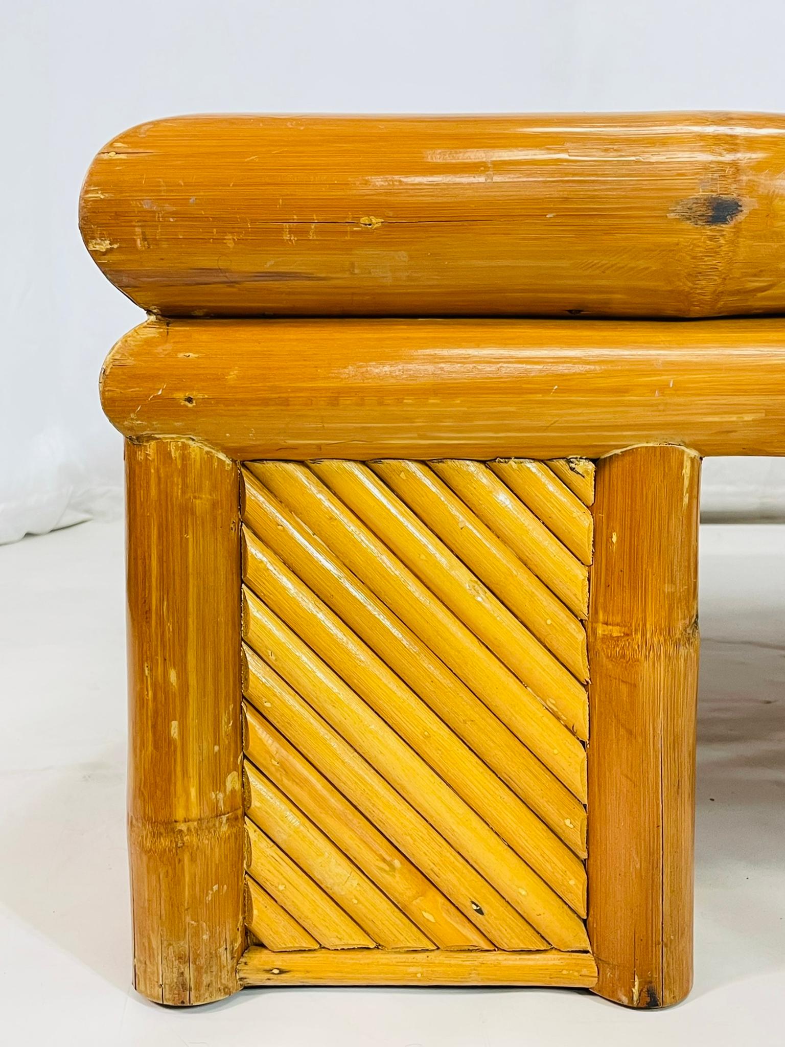 Monumentaler Couchtisch aus Bambus und geteiltem Rattan, Philippinen, 1970er Jahre im Angebot 4