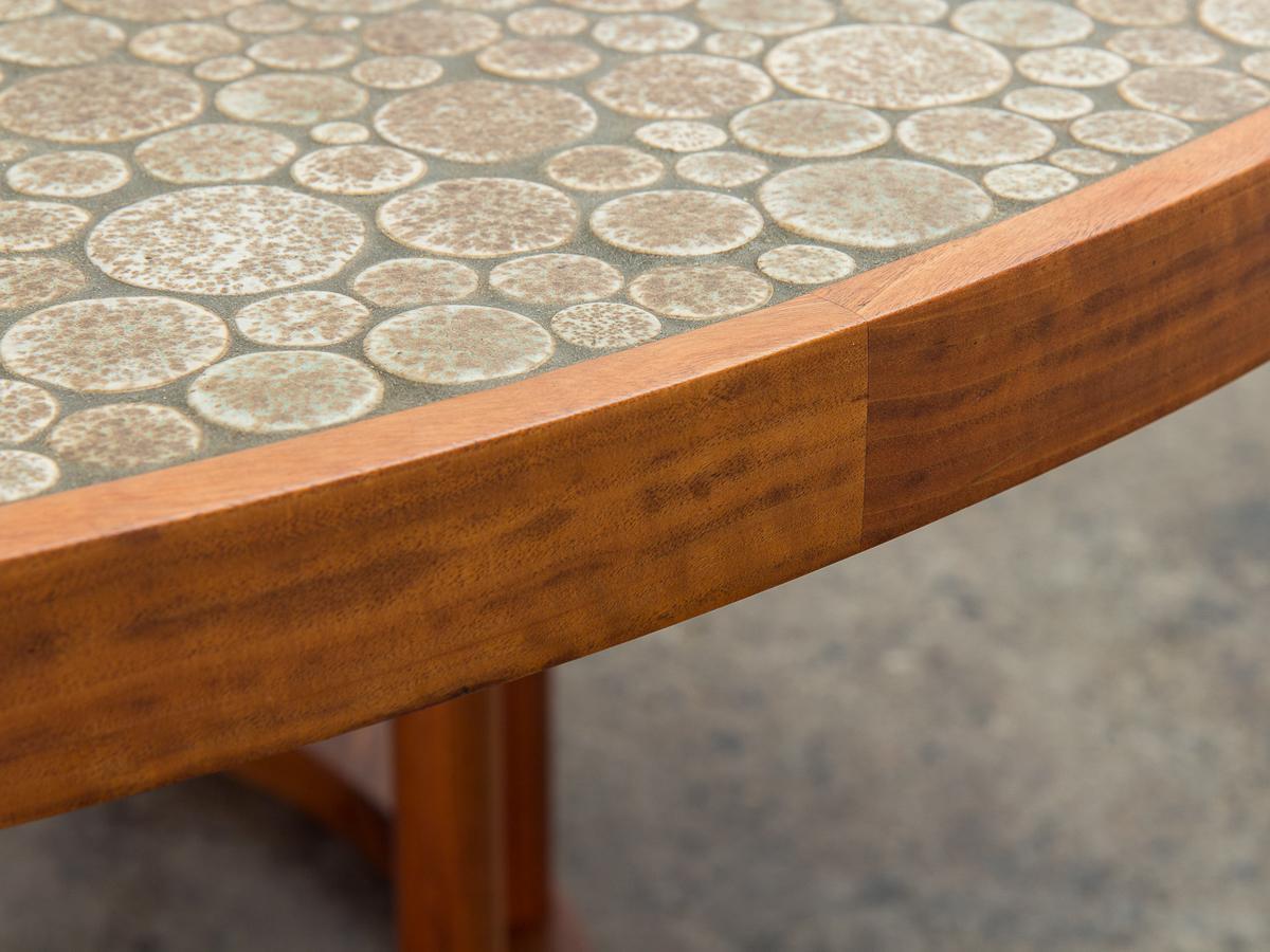 Turned Monumental Coin Tile Dining Table For Sale