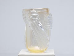 Monumental Colizza Gold Murano Glass Vase
